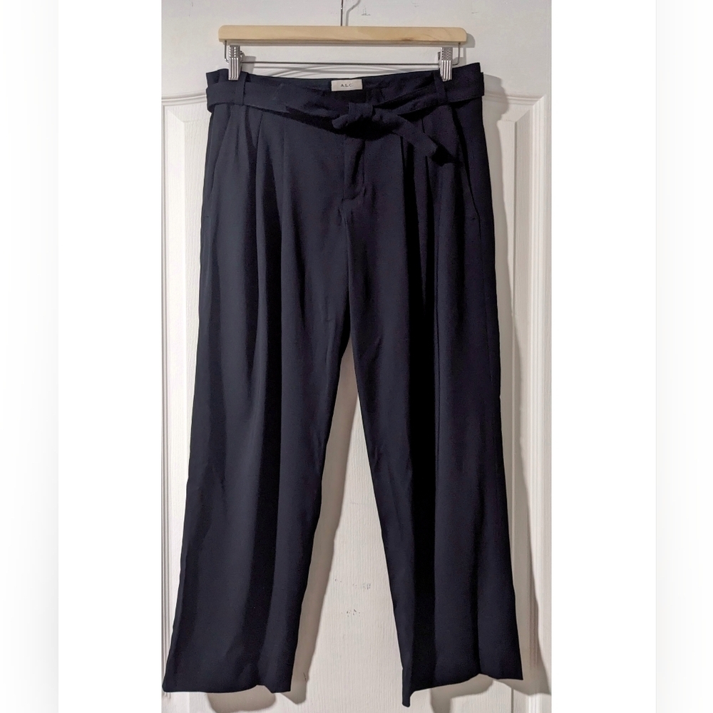 A.L.C. | Women's Leo Belted Pleat Front Pant in Evening Blue US